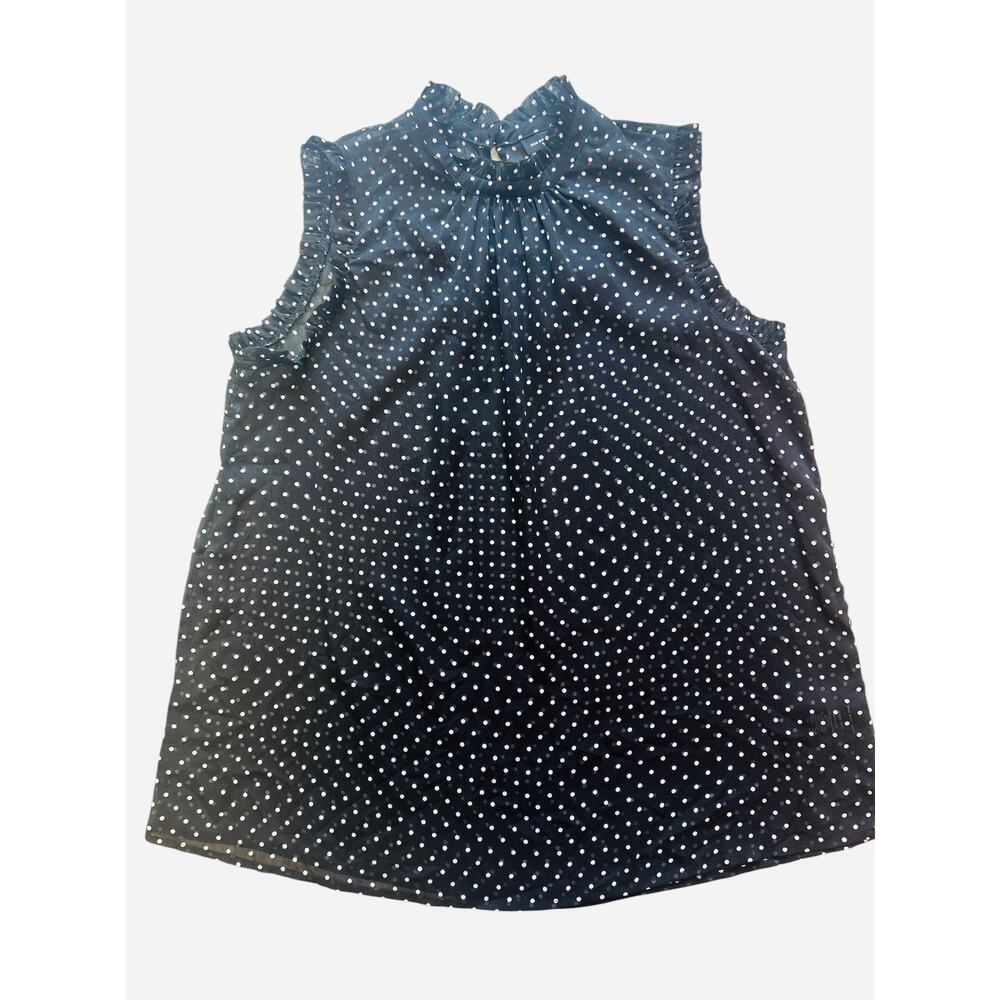 Women’s Ruffle-Trim Chiffon Blouse in Polka Dot - Picture 10 of 13